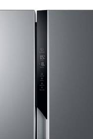 Americká lednice Haier HSR3918EWPG šedá barva
