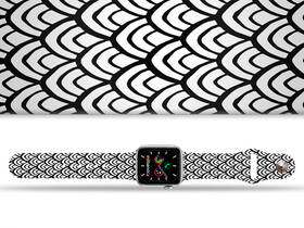 Řemínek Mi-Band na Apple Watch 42/44/45/49 mm - motiv Rybí šupiny, bílý 

 obrázek produktu 1 z 3