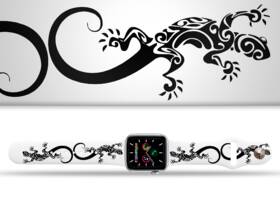 Řemínek Mi-Band na Apple Watch 42/44/45/49 mm - motiv Ještěrky, bílý 

 obrázek produktu 1 z 3