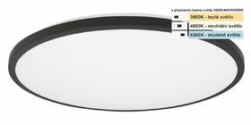 Stropní svítidlo Top Light Onyx KM CCT, 18W, 1800lm, IP44, 34cm, teplá/neutrální/studená bílá černé

 obrázek produktu 2 z 4