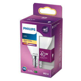 Žárovka LED Philips klasik, 4,3W, E14, teplá bílá 

 obrázek produktu 2 z 2