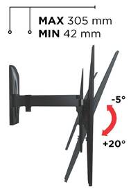 Držák TV Meliconi SlimStyle Plus 400 SR, polohovatelný pro ůhlopříčky 40" do 82", nosnost 37 kg černý

 obrázek produktu 4 z 8