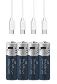 Baterie nabíjecí MediaRange MRBAT161, USB-C Li-Ion baterie Mignon AA, 1,5V, 1400 mAh (4ks) stříbrná/modrá

 obrázek produktu 1 z 4