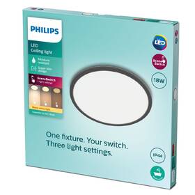 Stropní svítidlo Philips CL550, Superslim, 18W, IP44, teplá bílá černé

 obrázek produktu 2 z 2