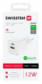 Nabíječka do sítě Swissten 12W 1x USB-C + 1x USB-A bílá

 obrázek produktu 1 z 1
