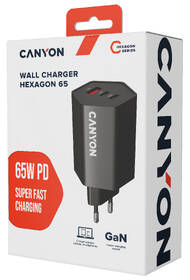 Nabíječka do sítě Canyon HEXAGON 65 GaN 65W 2x USB-C/1xUSB-A černá

 obrázek produktu 5 z 5