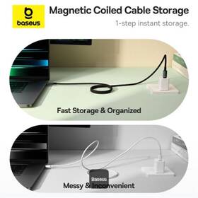 Kabel Baseus Tungsten Gold USB-C/USB-C, magnetický, 1m černý

 obrázek produktu 2 z 9