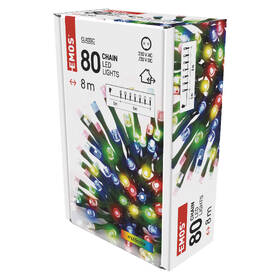 Vánoční osvětlení EMOS 80 LED řetěz, 8 m, venkovní i vnitřní, multicolor, časovač 

 obrázek produktu 8 z 8