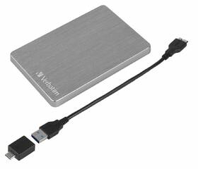 Externí pevný disk 2,5" Verbatim ALU Slim 1TB USB 3.2 šedá barva
