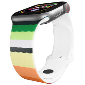 Řemínek Mi-Band na Apple Watch 42/44/45/49 mm - motiv Retro pruhy, bílý 

 obrázek produktu 2 z 3