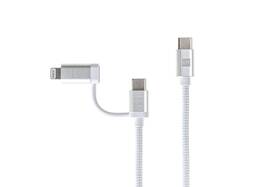 Kabel ERPOWER Dual Cable USB-C/USB-C, Lightning, 65W, 1m bílý

 obrázek produktu 1 z 3