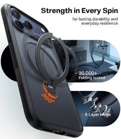 Kryt na mobil Torras Ostand Q3 Spin na Apple iPhone 17 Pro Max černý

 obrázek produktu 2 z 7