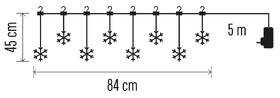 Vánoční osvětlení EMOS 8 LED girlanda - sněhové vločky, 84 cm, venkovní i vnitřní, teplá bílá 

 obrázek produktu 6 z 9