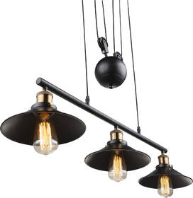 Závěsné svítidlo GLOBO Lenius, 3xE27, 60W černé/zlaté

 obrázek produktu 3 z 3
