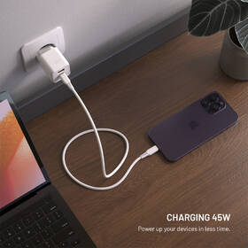 Nabíječka do sítě FIXED GaN Mini s USB-C, USB, 45W bílý

 obrázek produktu 6 z 8