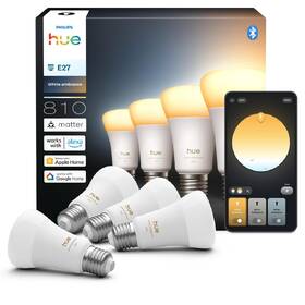Chytrá žárovka Philips Bluetooth, E27, 810 lm, White Ambiance (4 ks) 

 obrázek produktu 2 z 11