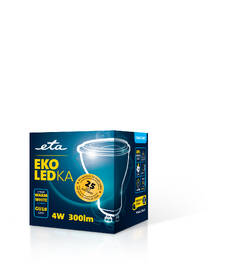 Žárovka LED ETA EKO LEDka bodová 4W, GU10, teplá bílá 

 obrázek produktu 3 z 3