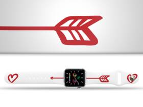 Řemínek Mi-Band na Apple Watch 42/44/45/49 mm - motiv Amorův šíp , bílý 

 obrázek produktu 1 z 1