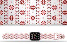 Řemínek Mi-Band na Apple Watch 42/44/45/49 mm - motiv Malované vločky, bílý 

 obrázek produktu 1 z 3