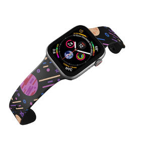 Řemínek Mi-Band na Apple Watch 42/44/45/49 mm - motiv Planetky, černý 

 obrázek produktu 3 z 3