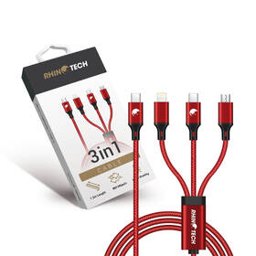 Kabel RhinoTech 3v1 USB-C (MicroUSB/Lightning/USB-C) 40W 1,2m červený

 obrázek produktu 1 z 2