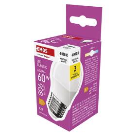 Žárovka LED EMOS Classic Mini Globe, 6,5 W, 806lm, E27, neutrální bílá 

 obrázek produktu 5 z 14
