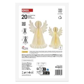 LED dekorace EMOS papírový andělé se stojánkem, 20LED, 28/38 cm, teplá bílá (2 ks) 

 obrázek produktu 3 z 8
