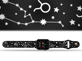 Řemínek Mi-Band na Apple Watch 42/44/45/49 mm - motiv Znamení zvěrokruhu Býk, černý 

 obrázek produktu 1 z 3