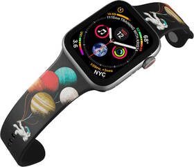 Řemínek Mi-Band na Apple Watch 42/44/45/49 mm - motiv Balónky z planet, černý 

 obrázek produktu 3 z 3