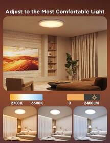 Stropní svítidlo Govee Ceiling Light RGBICWW Smart, 2400lm, 30cm, Matter bílé

 obrázek produktu 3 z 7