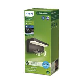 Nástěnné svítidlo Philips Bustan, 4000 K, pohybový senzor antracitové

 obrázek produktu 5 z 5