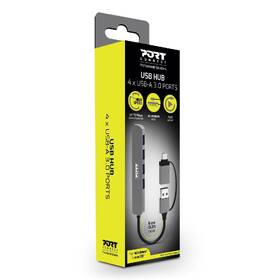 USB Hub PORT CONNECT USB-A/USB-C, 4x USB 3.0 stříbrný

 obrázek produktu 4 z 7