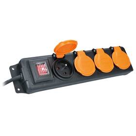 Kabel prodlužovací Solight 4 zásuvky, gumový kabel, vypínač, venkovní, IP44, 10m černý

 obrázek produktu 1 z 2