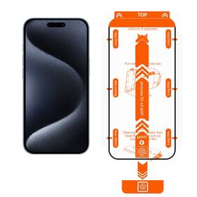 Tvrzené sklo Mobile Origin Orange Screen Guard na Apple iPhone 15 s aplikátorem (2 ks) 

 obrázek produktu 2 z 2