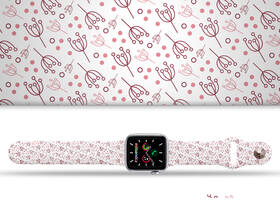Řemínek Mi-Band na Apple Watch 42/44/45/49 mm - motiv Bršlice růžová, bílý 

 obrázek produktu 1 z 3