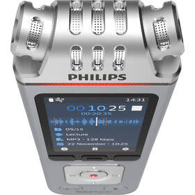 Diktafon Philips DVT4110 stříbrná barva

