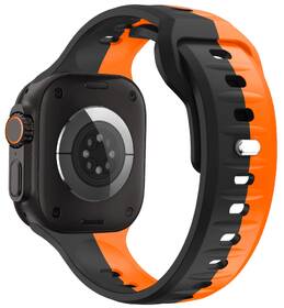 Řemínek Cubenest Premium Silikon Sport na Apple Watch 42/44/45/Ultra 49 mm černý/oranžový

 obrázek produktu 1 z 5