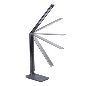 Stolní LED lampička Solight stmívatelná, 10W, bezdrátové nabíjení telefonu šedá barva
