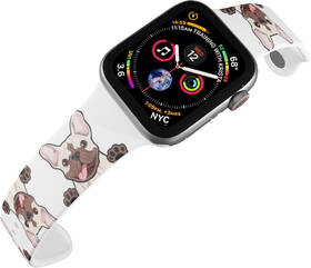 Řemínek Mi-Band na Apple Watch 42/44/45/49 mm - motiv Buldok, bílý 

 obrázek produktu 3 z 3