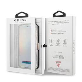 Pouzdro na mobil flipové Guess Iridescent Book na Apple iPhone 11 stříbrné

 obrázek produktu 4 z 4