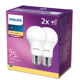 Žárovka LED Philips klasik, 11W, E27, teplá bílá, 2ks 

 obrázek produktu 2 z 2