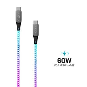 Kabel FIXED USB-C/USB-C a podporou PD, 60W, 1,2m - svítící duhový 

 obrázek produktu 1 z 11