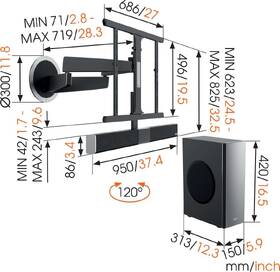 Držák TV Vogel’s NEXT 8365 polohovatelný se soundbarem, pro úhlopříčky 40" až 65", nosnost 30 kg 

 obrázek produktu 6 z 7
