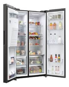 Americká lednice Haier HSW59F18EIPT černá barva
