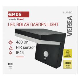 Nástěnné svítidlo EMOS Verea ZGK044S, zahradní, IP44, PIR, solární černé

 obrázek produktu 4 z 9