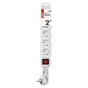 Kabel prodlužovací EMOS 5x zásuvka, vypínač, 2m bílý

 obrázek produktu 2 z 4