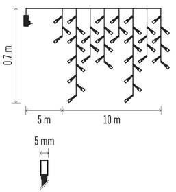 Vánoční osvětlení EMOS 600 LED rampouchy, 10 m, venkovní i vnitřní, studená bílá, programy 

 obrázek produktu 7 z 8