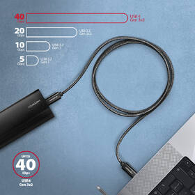 Kabel Axagon NewGEN+ kabel USB-C / USB-C, 1m, PD 240W, 8K HD, pletený černý

 obrázek produktu 5 z 7