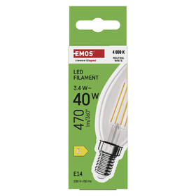 Žárovka LED EMOS Filament svíčka, 3,4 W, E14, neutrální bílá 

 obrázek produktu 4 z 7
