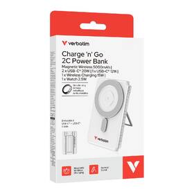 Powerbanka Verbatim Charge 'n' Go 2C, 2× USB-C, 5000 mAh stříbrná

 obrázek produktu 9 z 9